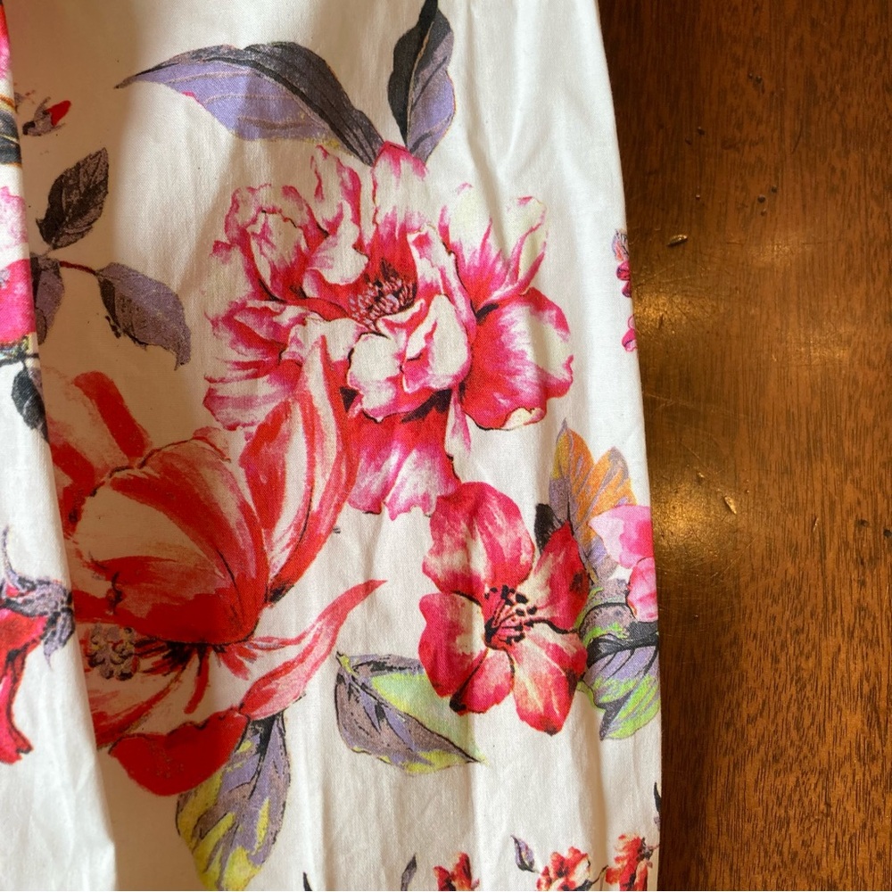 ANTONIO MELANI White Pink Floral Cotton Shirt Dress - Picture 4 of 9